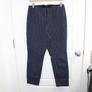 Rag‎ & Bone Simone Cropped Skinny Trouser Pants Navy Blue Pinstripe Size 8